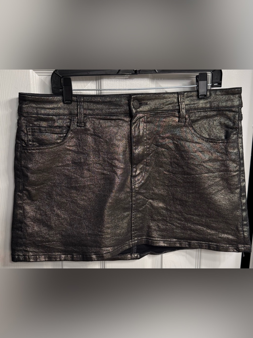 American Eagle Outfitters Metallic Black/bronze Mini Skirt